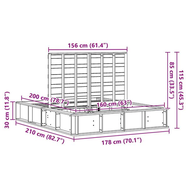 vidaXL Κρεβάτι με Αποθηκευτικό Χώρο Λευκό, 160 x 200 cm, Στερεό Πεύκο.
