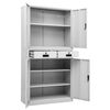 vidaXL Ντουλάπα Γραφείου Ανοιχτό Γκρι 90 x 40 x 180 εκ. Ατσάλινη