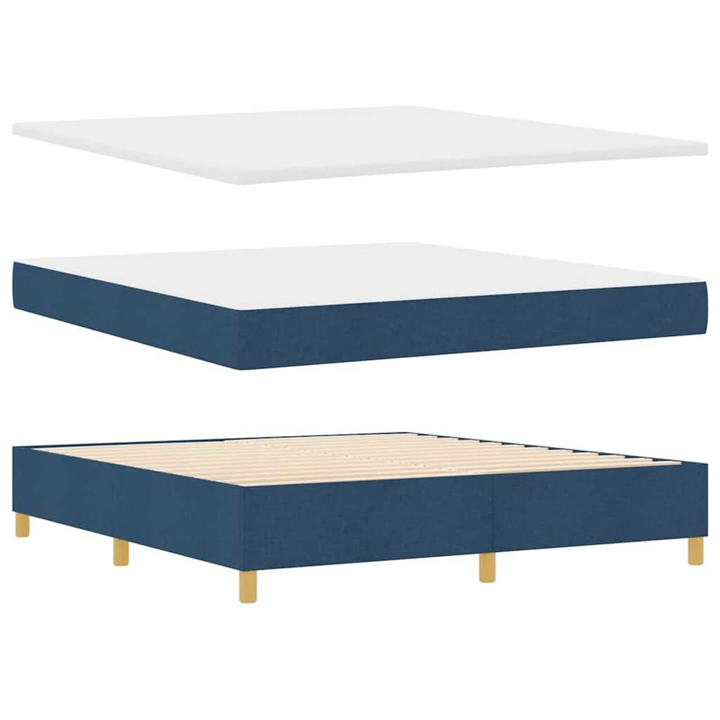 vidaXL Κρεβάτι με ελατήρια με στρώμα Μπλε 180 x 200 cm ύφασμα