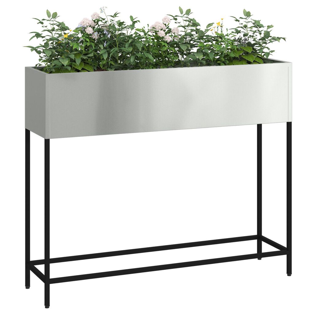 vidaXL Ανυψωμένος Κήπος 100x26x82 εκ Γαλβανισμένο Ατσάλι