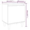 vidaXL Κομοδίνο Καπνιστή Δρυς 40 x 30 x 50 εκ. με Μασίφ Ξύλινα Πόδια