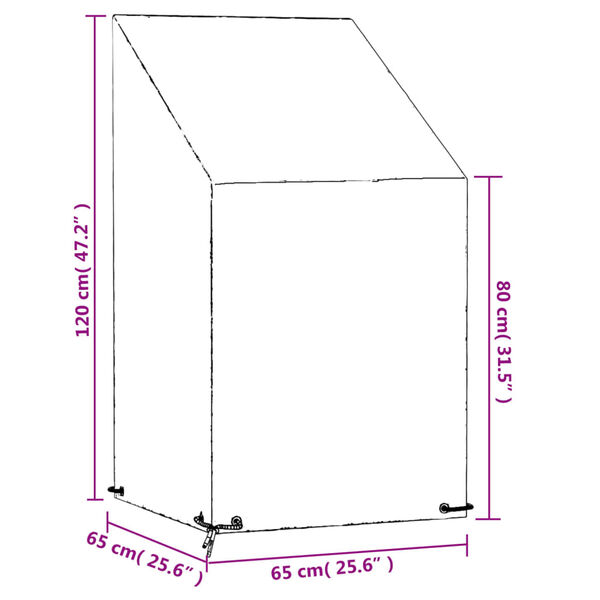 vidaXL Καλύμματα Καρέκλας με 8 Κρίκους 2 τεμ. 65x65x80/120 εκ Πολυαιθ.