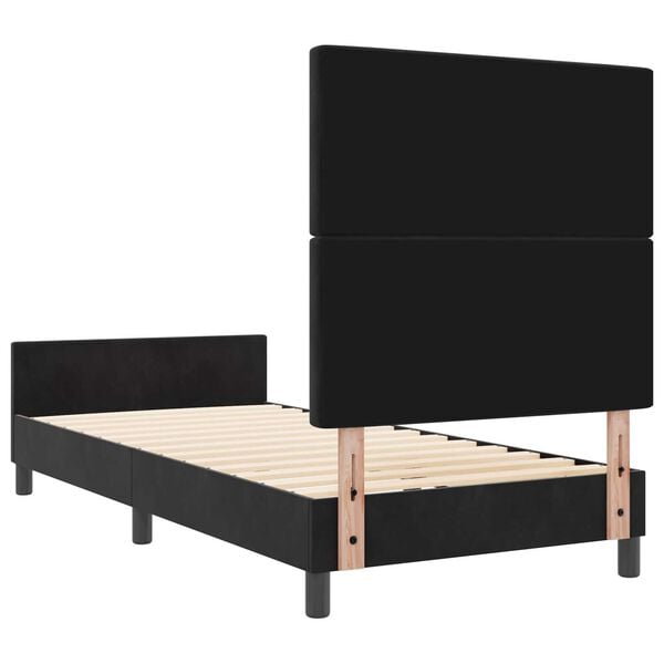 vidaXL Σκελετός Κρεβατιού με κεφαλάρι Μαύρο 100 x 200 cm Βελούδο