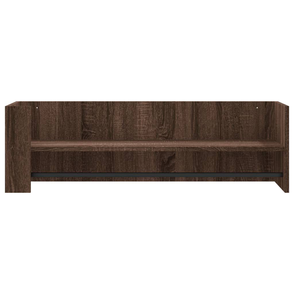 vidaXL Ραφιέρα Τοίχου Καφέ Δρυς 100x35x30,5 εκ. Επεξεργασμένο Ξύλο