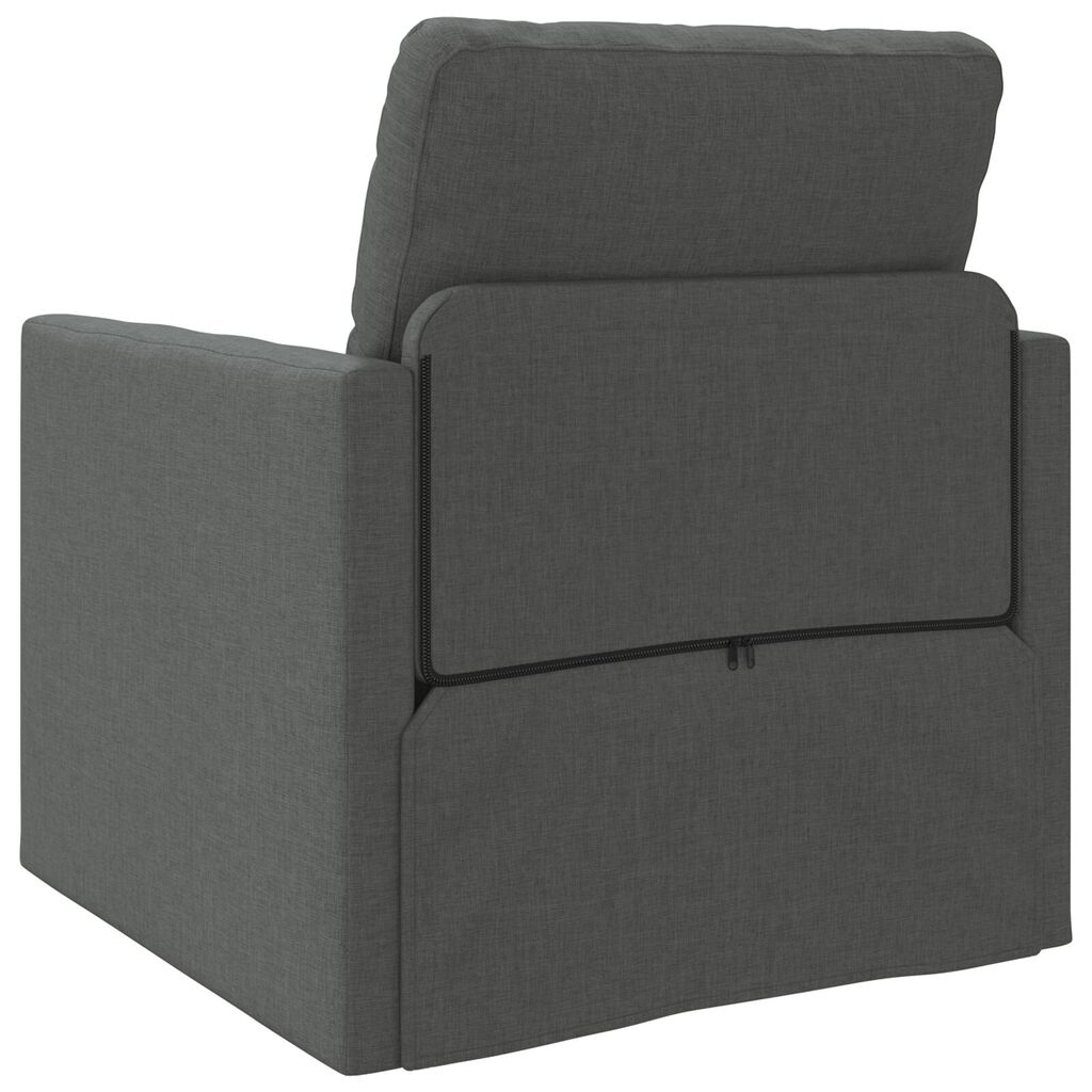 vidaXL Καναπές-Κρεβάτι Δαπέδου 2 σε 1 Σκ. Γκρι 112x174x55 εκ. Ύφασμα