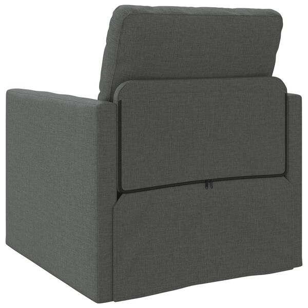 vidaXL Καναπές-Κρεβάτι Δαπέδου 2 σε 1 Σκ. Γκρι 112x174x55 εκ. Ύφασμα