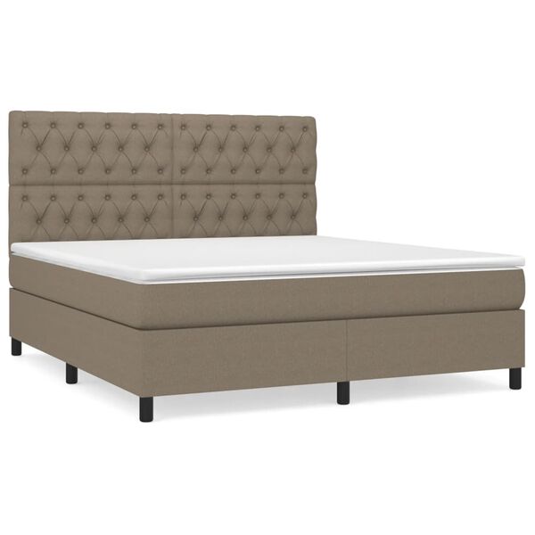vidaXL &Kappa;&rho;&epsilon;&beta;ά&tau;&iota; Boxspring &mu;&epsilon; &Sigma;&tau;&rho;ώ&mu;&alpha; Taupe 160x200 &epsilon;&kappa;. &Upsilon;&phi;&alpha;&sigma;&mu;ά&tau;&iota;&nu;&omicron;