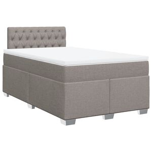 vidaXL Κρεβάτι Boxspring με Στρώμα Taupe 120x190 εκ. Υφασμάτινο
