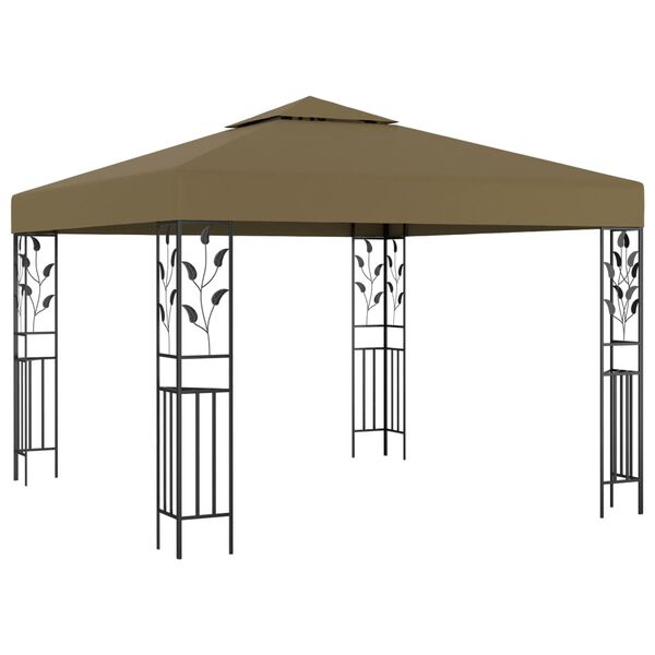 vidaXL Κιόσκι με Φωτάκια LED Taupe 3 x 3 μ.
