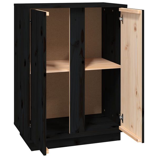 vidaXL Ντουλάπι Μαύρος 60x35x80 εκ. από Μασίφ Ξύλο Πεύκου