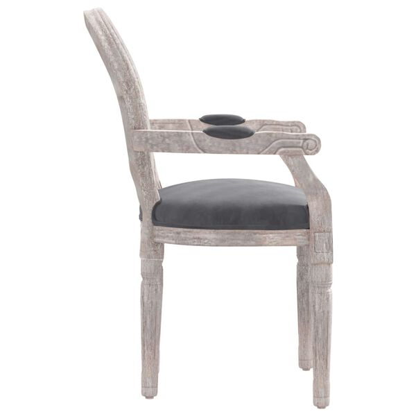 vidaXL Καρέκλα Τραπεζαρίας Σκούρο Γκρι 54 x 56 x 96,5 εκ. Βελούδινη