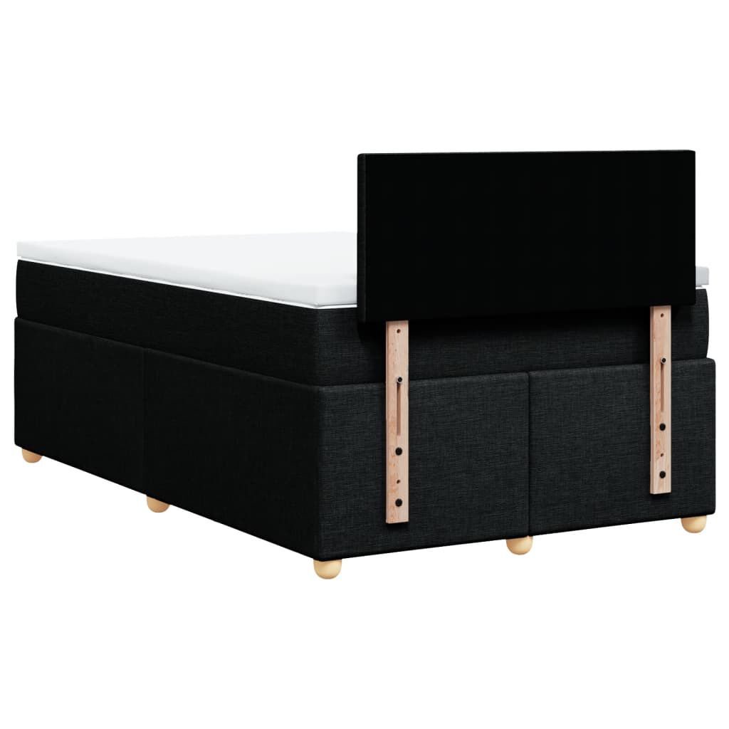 vidaXL Κρεβάτι Boxspring με Στρώμα Μαύρο 120x200 εκ. Υφασμάτινο