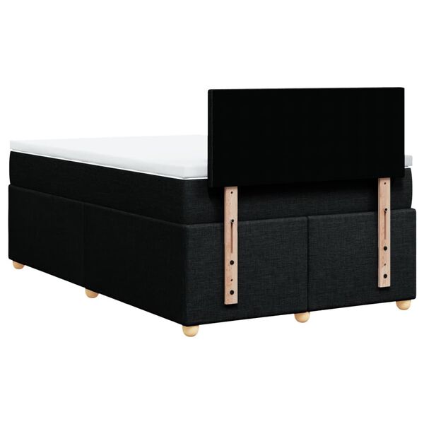 vidaXL Κρεβάτι Boxspring με Στρώμα Μαύρο 120x200 εκ. Υφασμάτινο