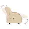 vidaXL Πολυθρόνα Μασάζ Τετραθέσια με Ποτηροθήκη Ανακλ. Κρεμ Ύφασμα.