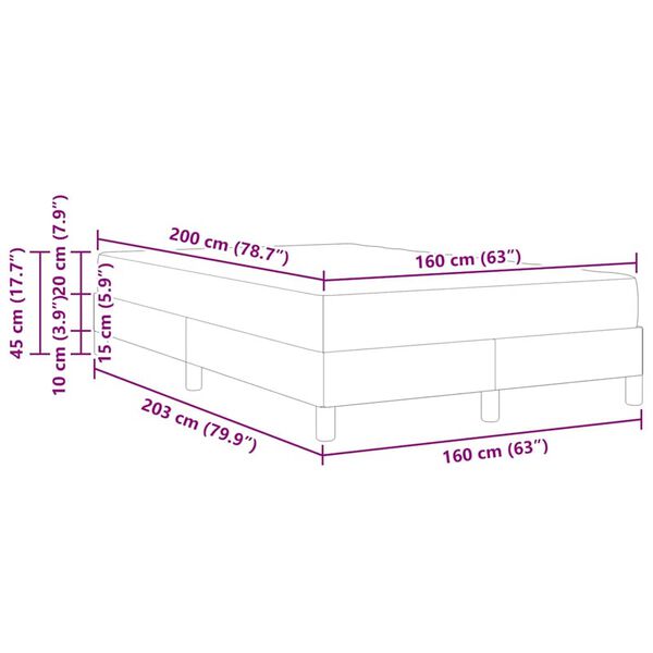 vidaXL Κρεβάτι box spring με στρώμα Μαύρο 160 x 200 cm Βελούδο