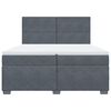 vidaXL Κρεβάτι Boxspring με Στρώμα Σκούρο Γκρι 200x200 εκ. Βελούδινο