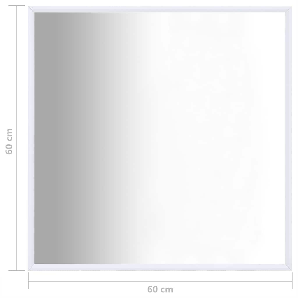 vidaXL Καθρέφτης Λευκός 60 x 60 εκ.