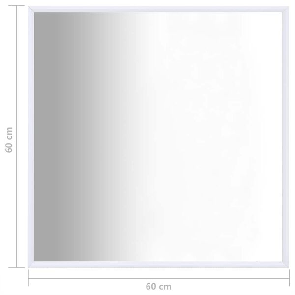 vidaXL Καθρέφτης Λευκός 60 x 60 εκ.