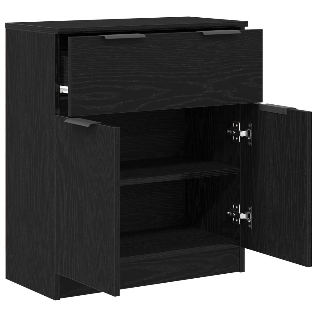 vidaXL Μαύρο Οξιά Κονσόλα 60x30x70 εκ Επεξεργασμένο Ξύλο