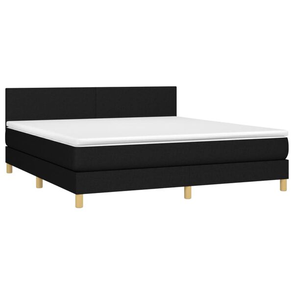 vidaXL &Kappa;&rho;&epsilon;&beta;ά&tau;&iota; Boxspring &mu;&epsilon; &Sigma;&tau;&rho;ώ&mu;&alpha; & LED &Mu;&alpha;ύ&rho;&omicron; 180x200 &epsilon;&kappa;. &Upsilon;&phi;&alpha;&sigma;&mu;ά&tau;&iota;&nu;&omicron;