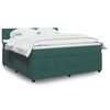 vidaXL Κρεβάτι Boxspring με Στρώμα Σκούρο Πράσινο 180x200εκ. Βελούδινο