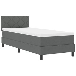 vidaXL Κρεβάτι box spring με στρώμα Σκούρο γκρι 80 x 200 cm ύφασμα