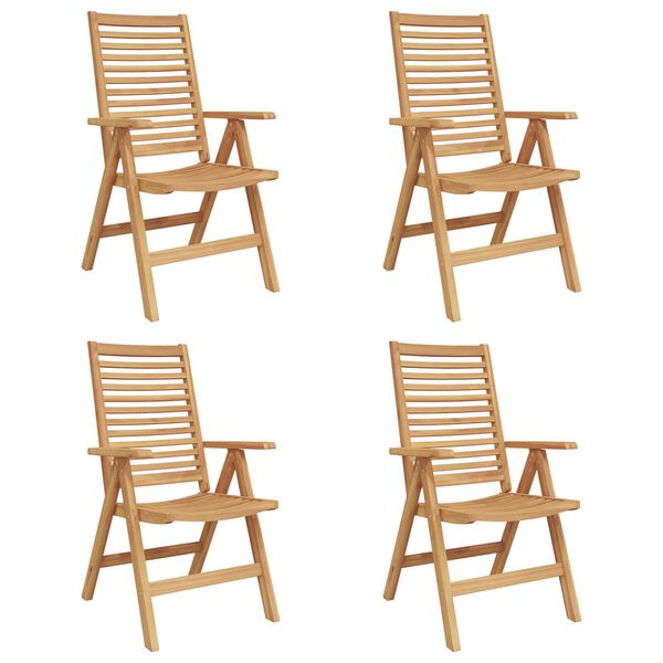 vidaXL Καρέκλα Κήπου 4 pcs Καφέ 52 x 64.5 x 108 εκ. Μασίφ ξύλο teak