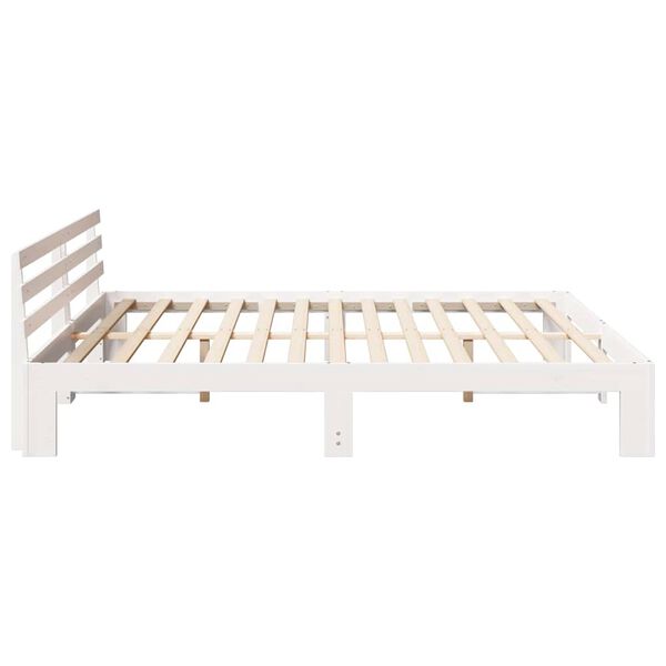 vidaXL Σκελετός Κρεβατιού Λευκό 200 x 200 cm Μασίφ ξύλο πεύκου