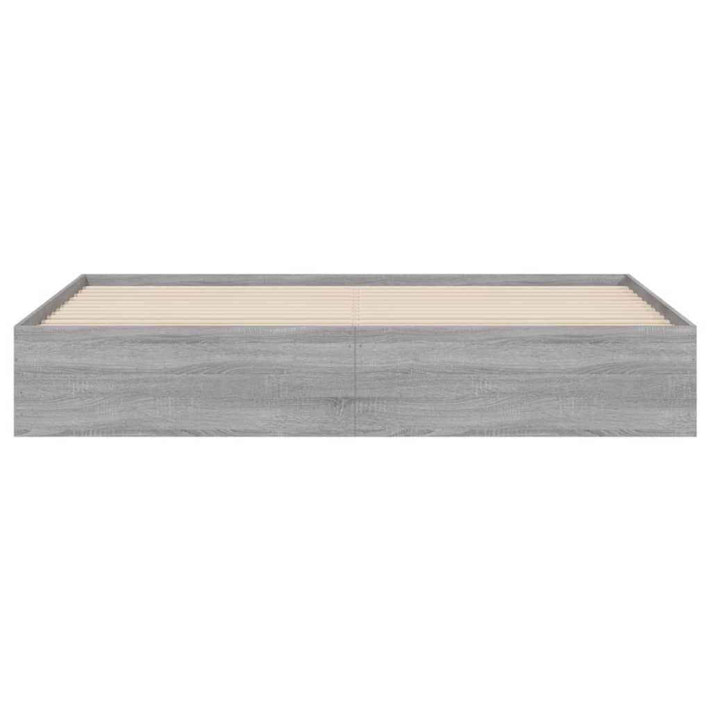 vidaXL Πλαίσιο Κρεβατιού με συρτάρια Γκρι sonoma 200x200εκ. Επεξ. Ξύλο