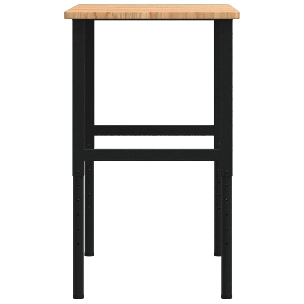 vidaXL Πάγκος Εργασίας Ορθογώνιος 100x60x(71,5-98) εκ Μασίφ Ξύλο Δρυός