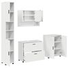 vidaXL Σετ Επίπλων Μπάνιου 4 pcs Γυαλιστερό λευκό 30 x 35 x 192 εκ.