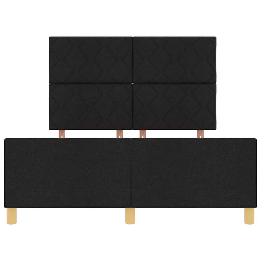 vidaXL Σκελετός Κρεβατιού με κεφαλάρι Μαύρο 140 x 190 cm ύφασμα