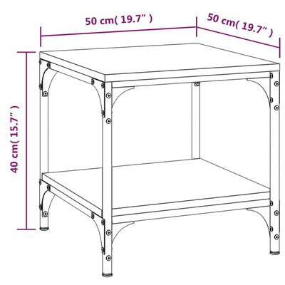 vidaXL Τραπεζάκι Σαλονιού Καφέ Δρυς 50x50x40 εκ. Επεξεργασμένο Ξύλο
