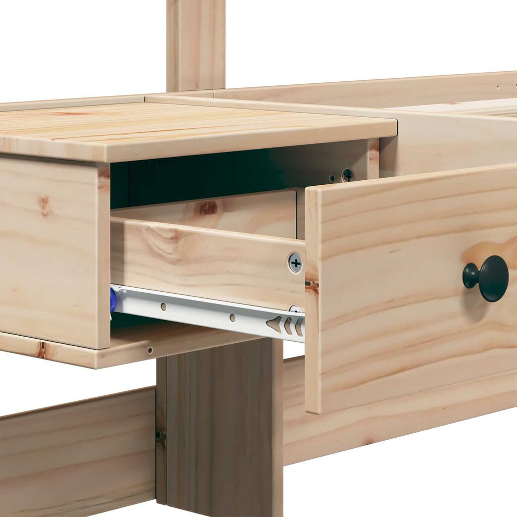 vidaXL Σκελετός Κρεβατιού Καφέ 75 x 190 cm Συμπαγές ξύλο πεύκου