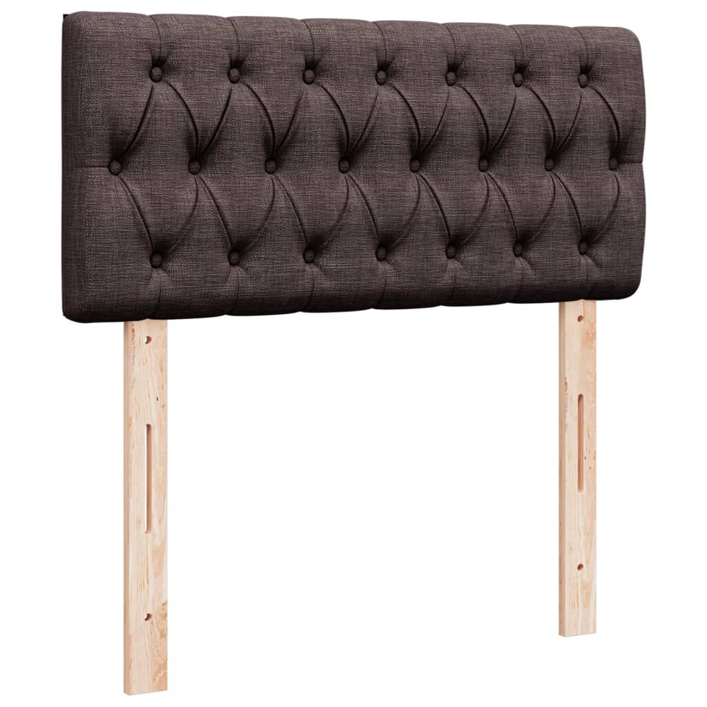 vidaXL Κρεβάτι Boxspring με Στρώμα Σκούρο Καφέ 100x200 εκ. Υφασμάτινο