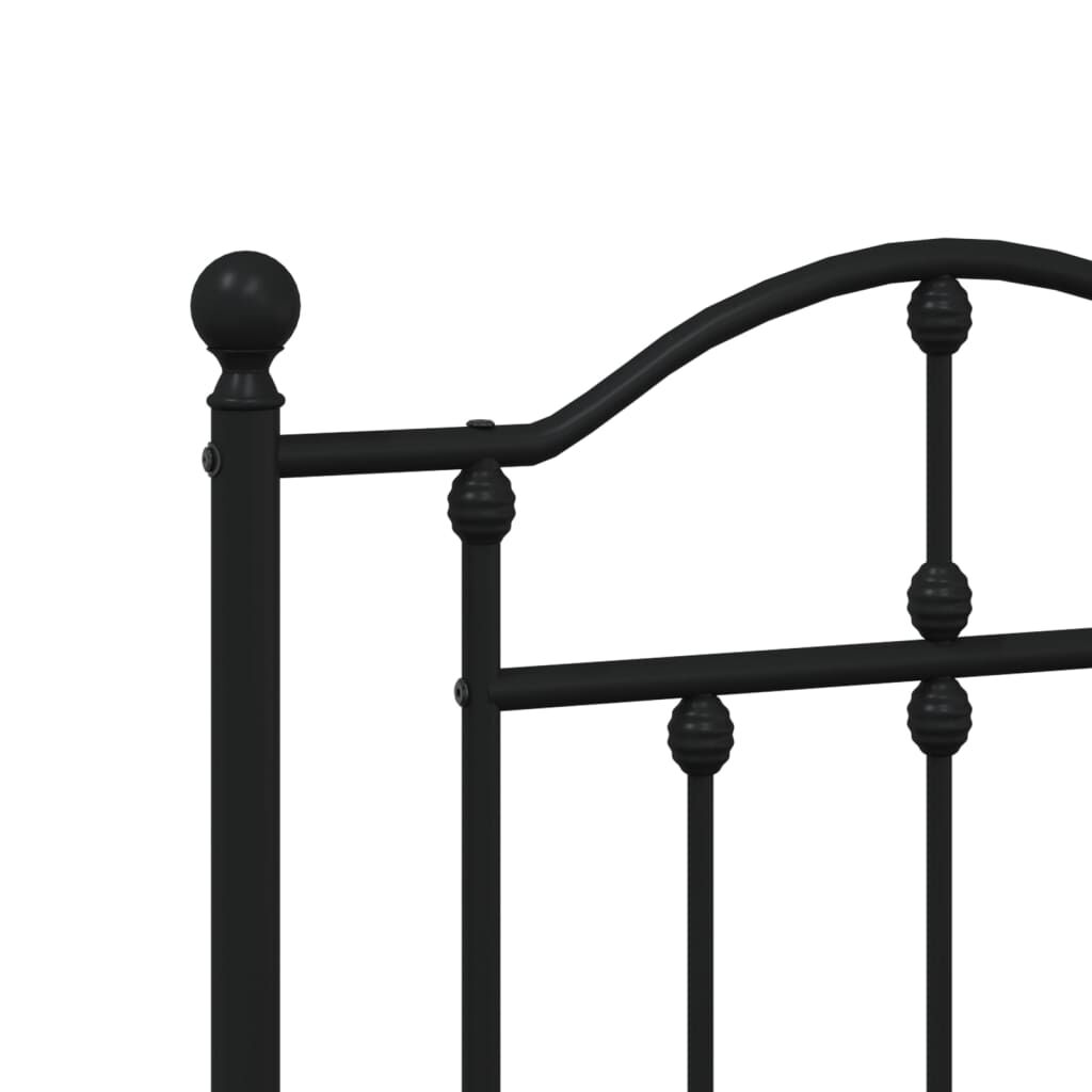 vidaXL Πλαίσιο Κρεβατιού με Κεφαλάρι&Ποδαρικό Μαύρο 140x200εκ. Μέταλλο