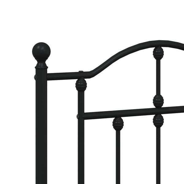 vidaXL Πλαίσιο Κρεβατιού με Κεφαλάρι&Ποδαρικό Μαύρο 140x200εκ. Μέταλλο