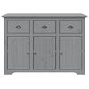 vidaXL Μπουφές BODO Γκρι 115,5x43x200,5 εκ. από Μασίφ Ξύλο Πεύκου