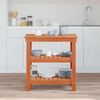 vidaXL Πάγκος εργασίας με ράφι Κερωτό καφέ 78,5 x 50 x 80 εκ.