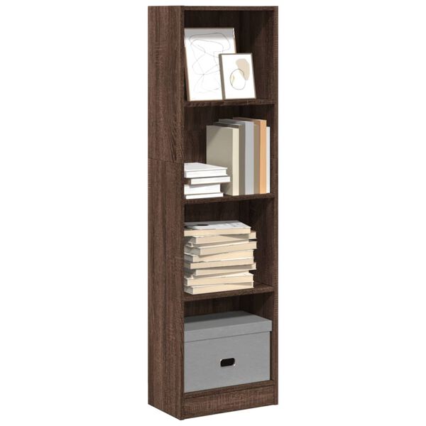 vidaXL Βιβλιοθήκη Καφέ Δρυς 40x24x143 εκ. από Επεξεργασμένο Ξύλο