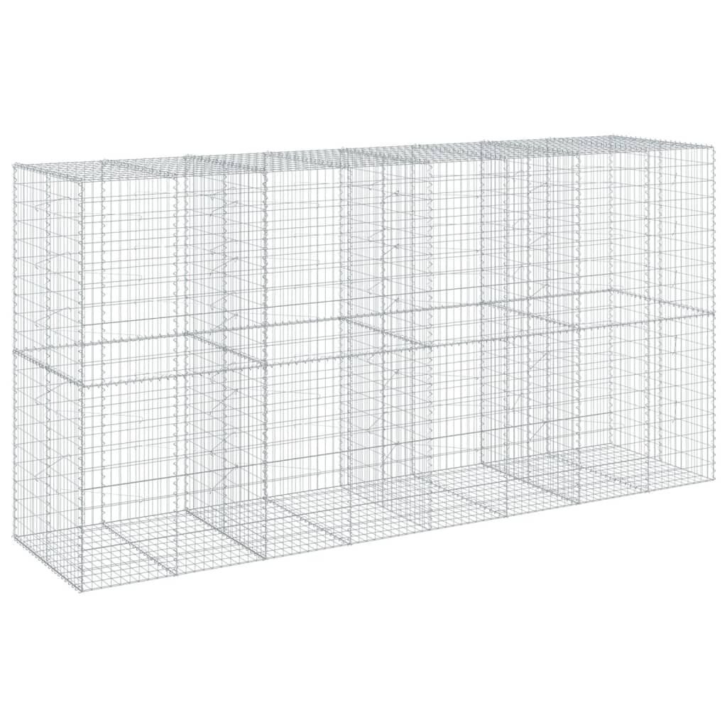 vidaXL Συρματοκιβώτιο με Κάλυμμα 400x100x200εκ από Γαλβανισμένο Χάλυβα