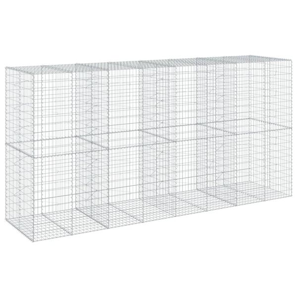 vidaXL Συρματοκιβώτιο με Κάλυμμα 400x100x200εκ από Γαλβανισμένο Χάλυβα