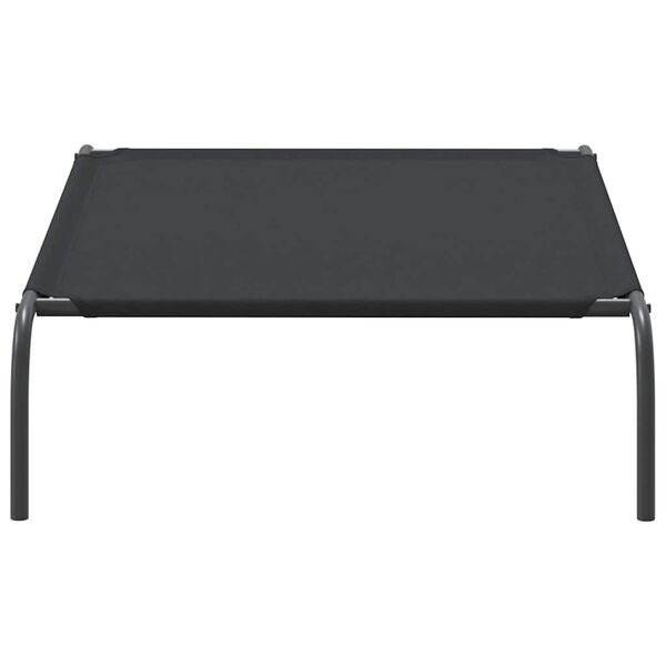 vidaXL Ανυψωμένο κρεβάτι σκύλου μαύρο 110x65x20 cm ύφασμα Οξφόρδης