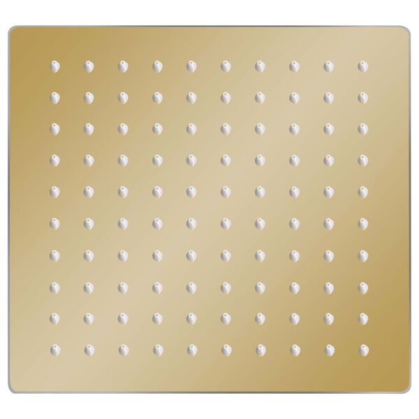 vidaXL Κεφαλή Nτους Βροχή Τετράγωνη Χρυσή 20x20 εκ. Ανοξείδωτο Ατσάλι