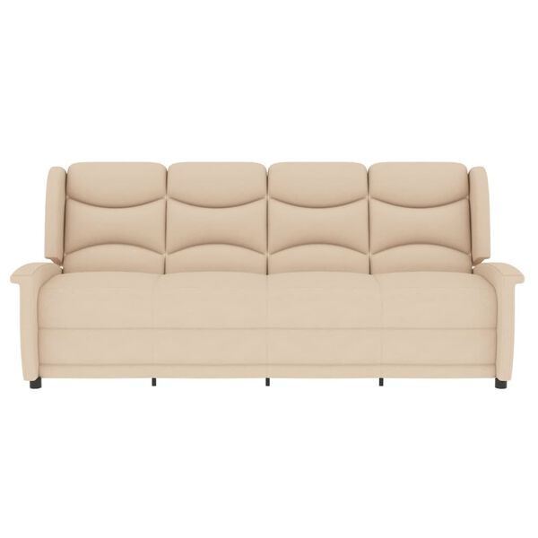 vidaXL Πολυθρόνα Μασάζ Τετραθέσια Ανακλινόμενη Κρεμ Υφασμάτινη