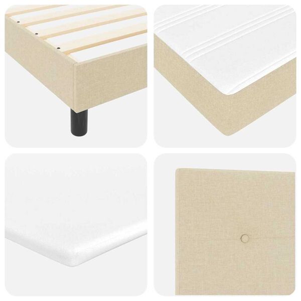 vidaXL Κρεβάτι με ελατήρια με στρώμα Κρεμ 90 x 190 cm ύφασμα