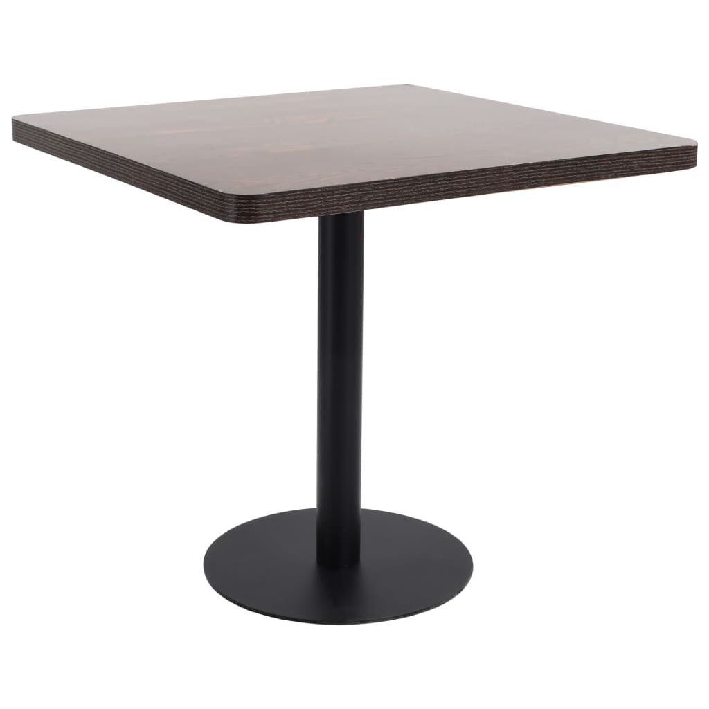 vidaXL Τραπέζι Bistro Σκούρο Καφέ 80 x 80 εκ. από MDF