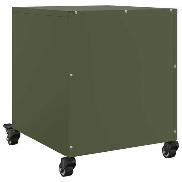 vidaXL Κομοδίνο Πράσινο Λαδί 36x39x43,5 εκ. από Χάλυβα