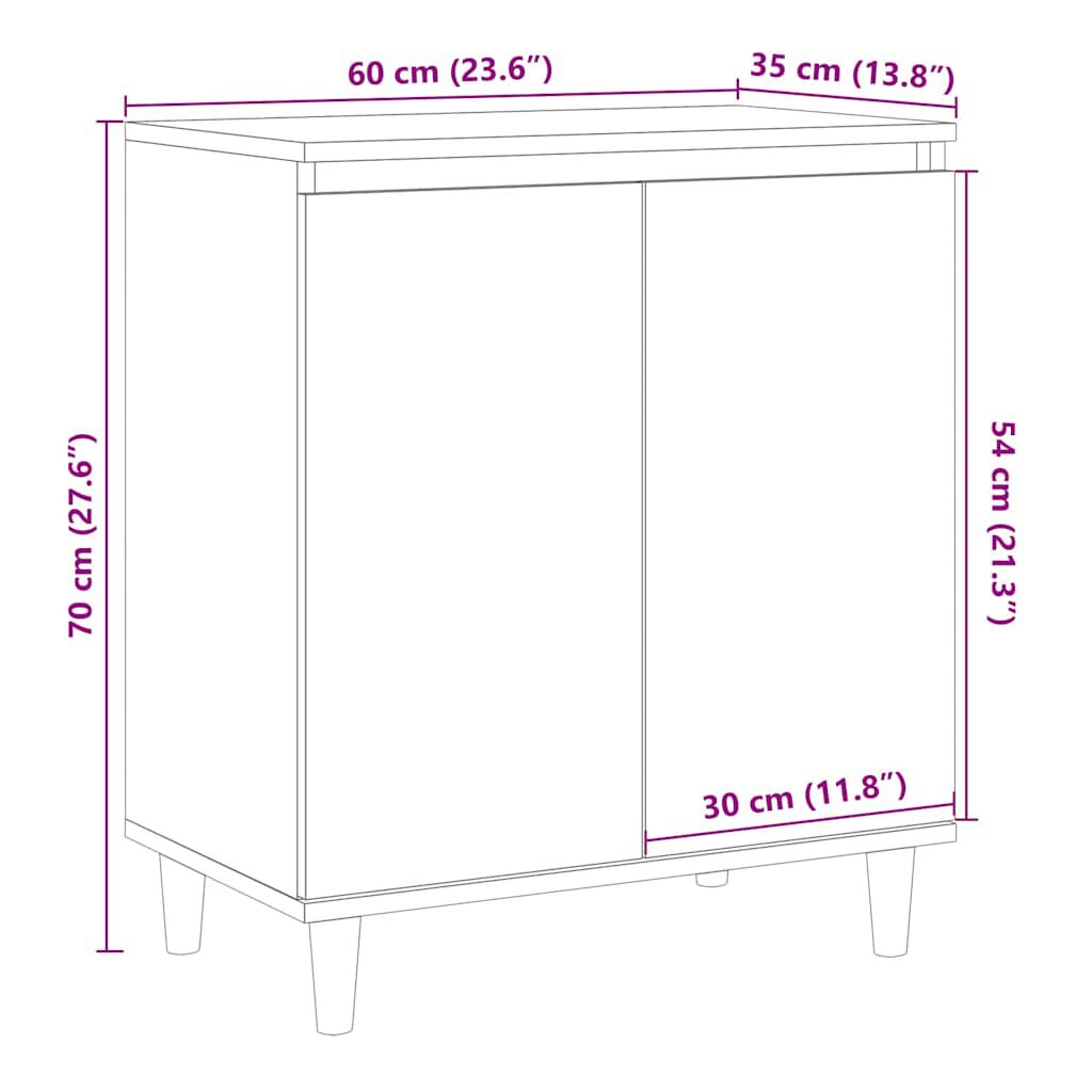 vidaXL Ντουλάπι Παλιό Ξύλο 60x35x70 εκ. από Επεξεργασμένο Ξύλο