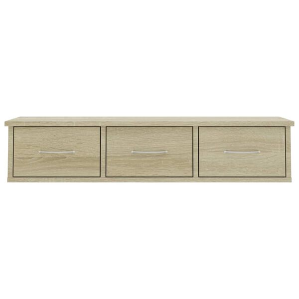 vidaXL Ράφι Τοίχου με Συρτάρια Sonoma Δρυς 88x26x18,5 εκ. Επεξ. Ξύλο